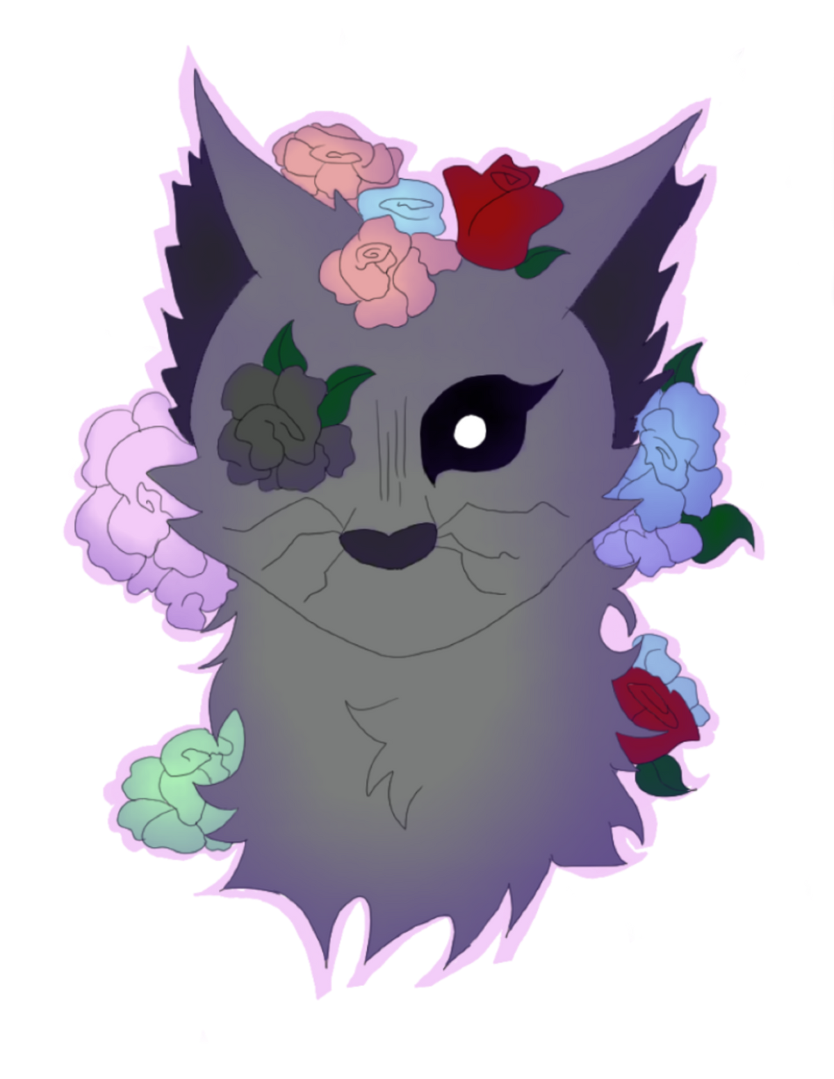 Flower Cat Sticker